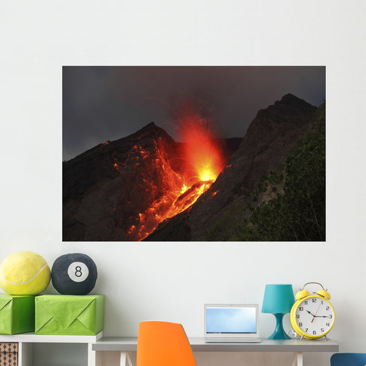 Strombolian Type Eruption Batu Wall Decal Design 14