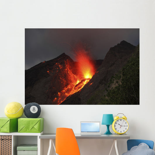 Strombolian Type Eruption Batu Wall Decal Design 14