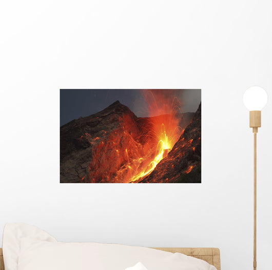 Strombolian Type Eruption Batu Wall Decal Design 13