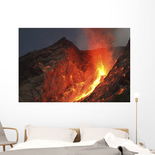 Strombolian Type Eruption Batu Wall Decal Design 13