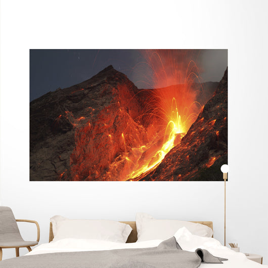 Strombolian Type Eruption Batu Wall Decal Design 13