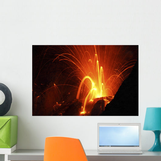 Strombolian Type Eruption Batu Wall Decal Design 12