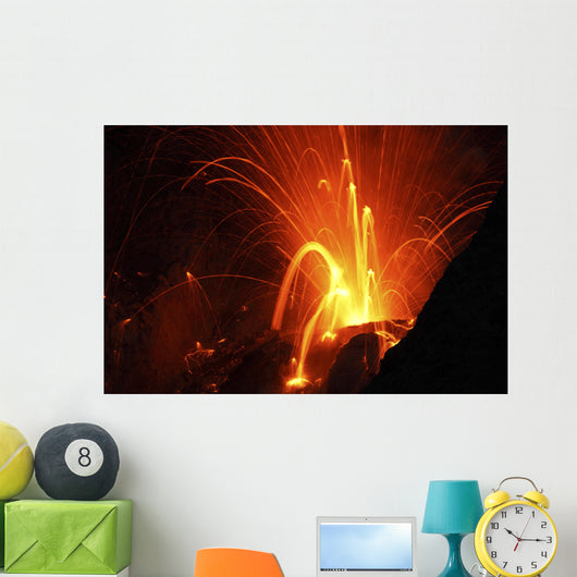 Strombolian Type Eruption Batu Wall Decal Design 12