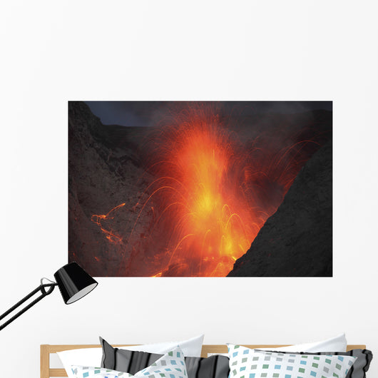 Strombolian Type Eruption Batu Wall Decal Design 11