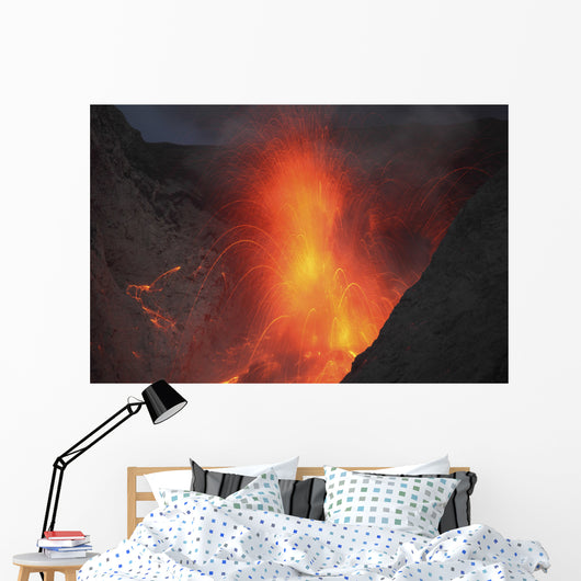 Strombolian Type Eruption Batu Wall Decal Design 11
