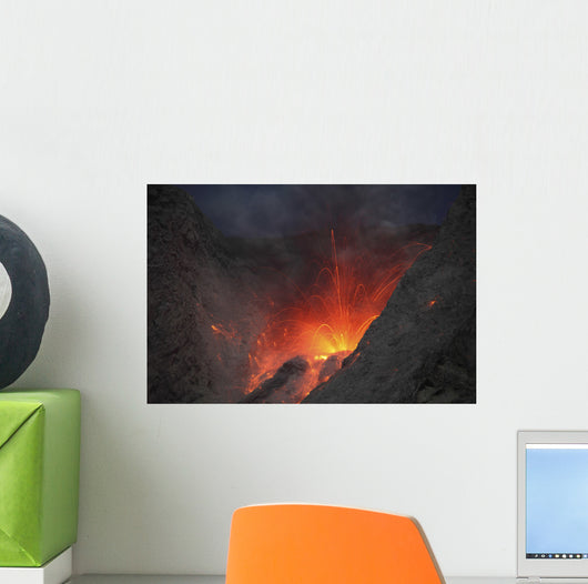 Strombolian Type Eruption Batu Wall Decal Design 10