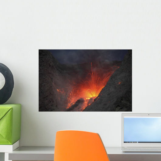 Strombolian Type Eruption Batu Wall Decal Design 10