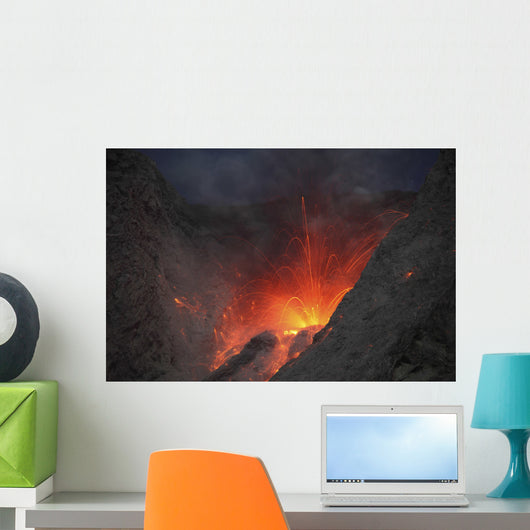 Strombolian Type Eruption Batu Wall Decal Design 10