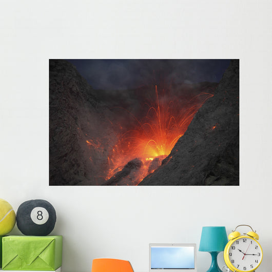 Strombolian Type Eruption Batu Wall Decal Design 10
