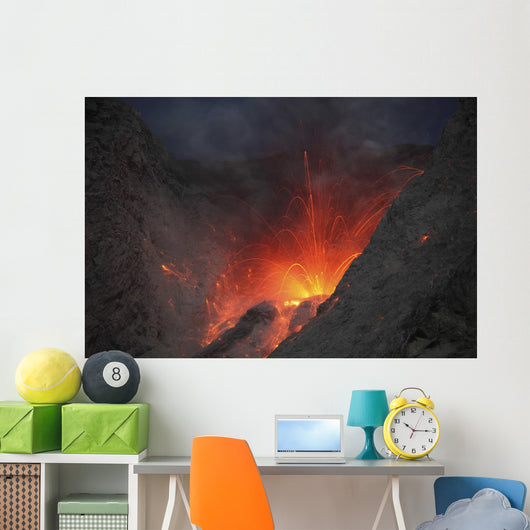 Strombolian Type Eruption Batu Wall Decal Design 10