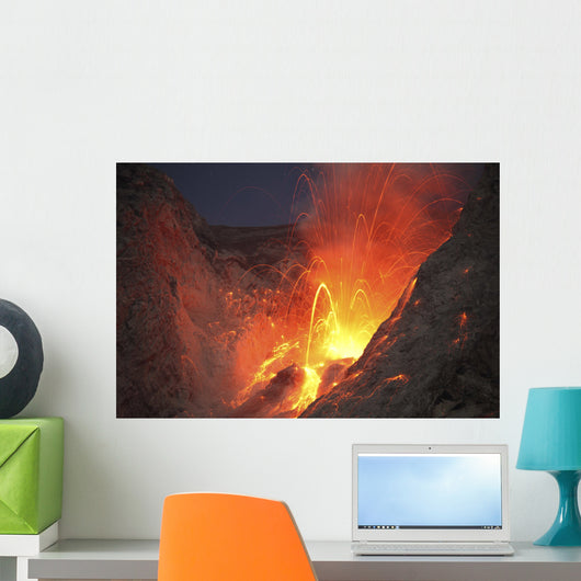 Strombolian Type Eruption Batu Wall Decal Design 9