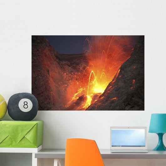 Strombolian Type Eruption Batu Wall Decal Design 9