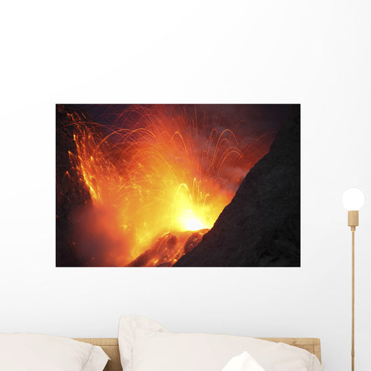 Strombolian Type Eruption Batu Wall Decal Design 7