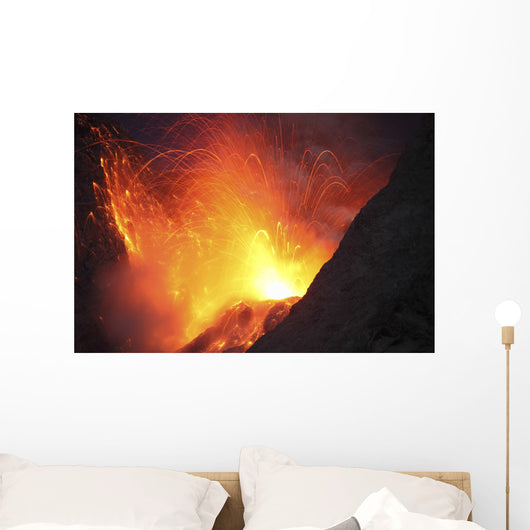 Strombolian Type Eruption Batu Wall Decal Design 7