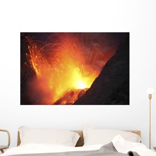 Strombolian Type Eruption Batu Wall Decal Design 7