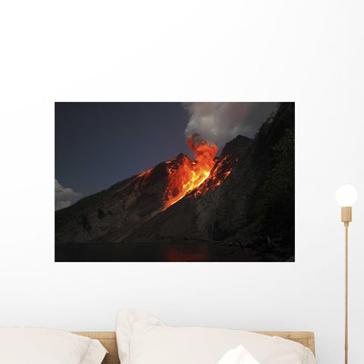 Strombolian Type Eruption Batu Wall Decal Design 6 shown on a wall
