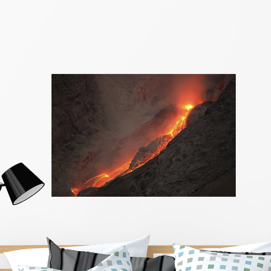 Extrusion Lava Glowing Rockfalls Wall Decal