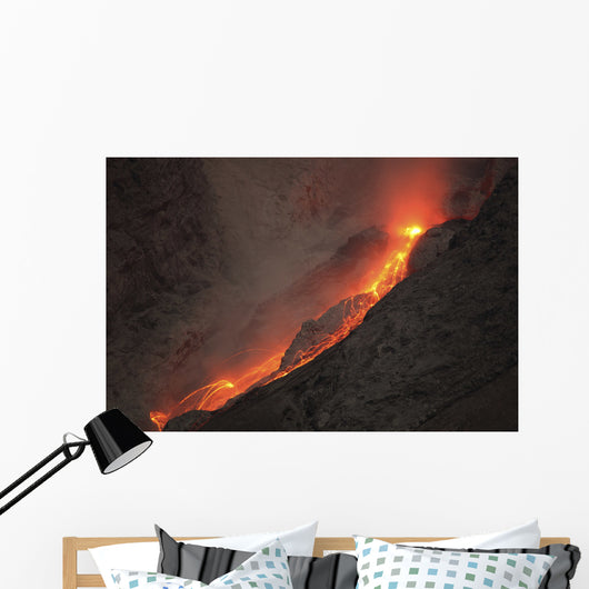 Extrusion Lava Glowing Rockfalls Wall Decal