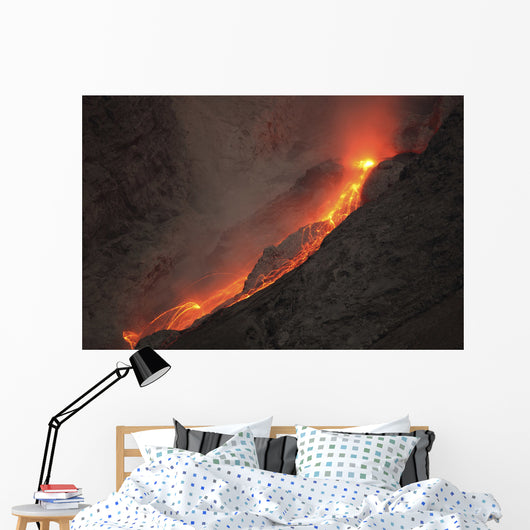Extrusion Lava Glowing Rockfalls Wall Decal