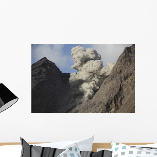 Ash Cloud Rises from Wall Decal Design 12