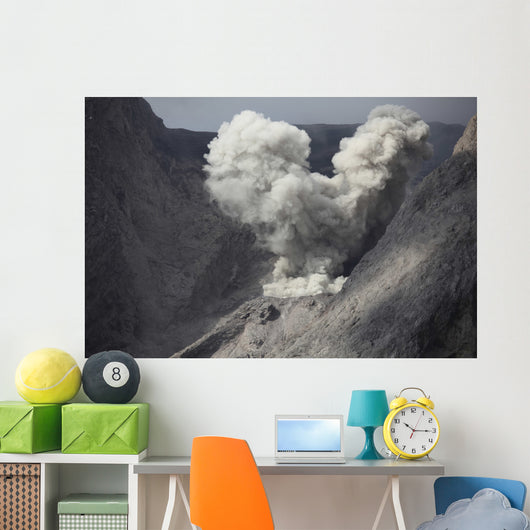Ash Cloud Rises from Wall Decal Design 10