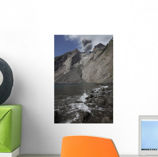 Ash Cloud Rises from Wall Decal Design 6