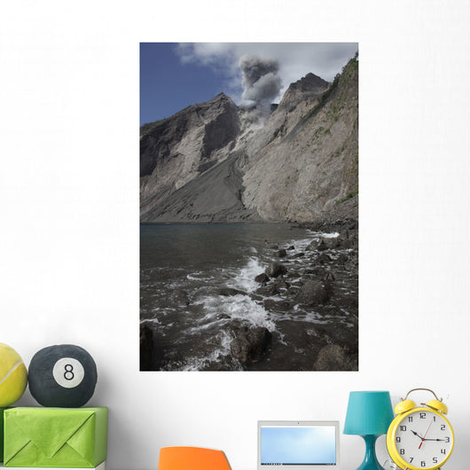 Ash Cloud Rises from Wall Decal Design 6