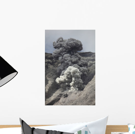 Ash Cloud Rises from Wall Decal Design 2
