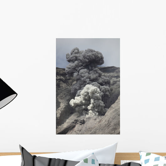 Ash Cloud Rises from Wall Decal Design 2