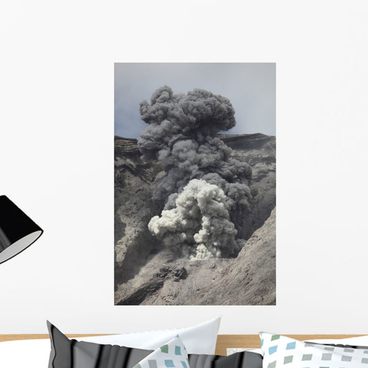 Ash Cloud Rises from Wall Decal Design 2