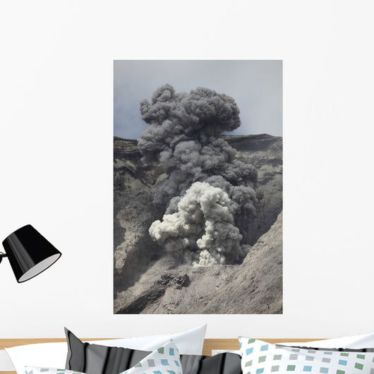 Ash Cloud Rises from Wall Decal Design 2