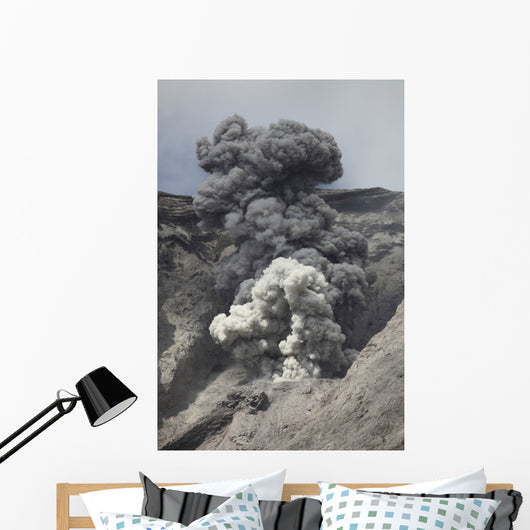 Ash Cloud Rises from Wall Decal Design 2