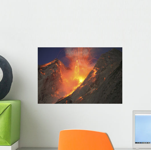 Strombolian Type Eruption Batu Wall Decal Design 2