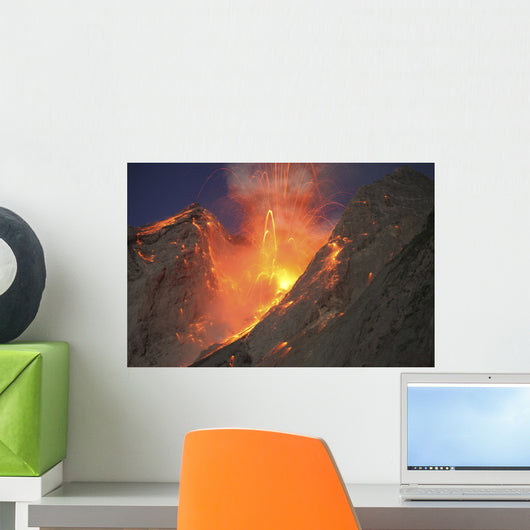 Strombolian Type Eruption Batu Wall Decal Design 2