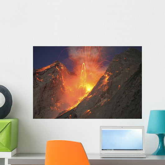 Strombolian Type Eruption Batu Wall Decal Design 2