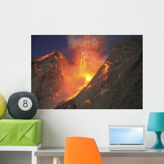 Strombolian Type Eruption Batu Wall Decal Design 2