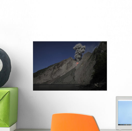 Strombolian Type Eruption Batu Wall Decal Design 1