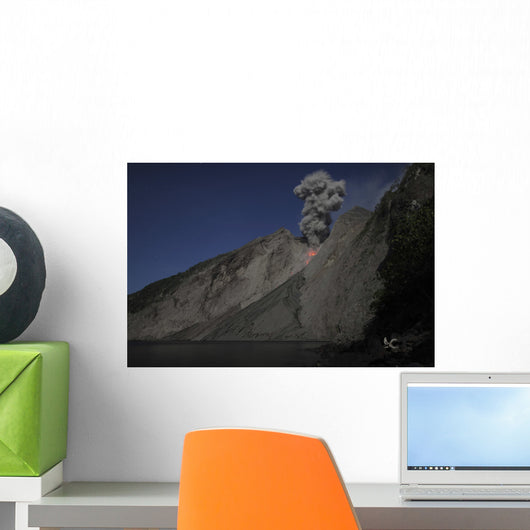 Strombolian Type Eruption Batu Wall Decal Design 1