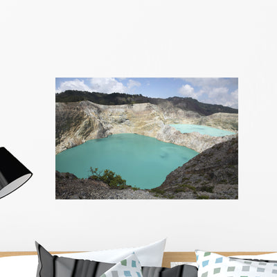 Colorful Crater Lakes Kelimutu Wall Decal Design 1 shown on a wall