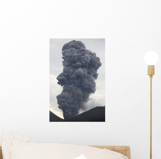 Ash Cloud Rising from Wall Decal Design 23