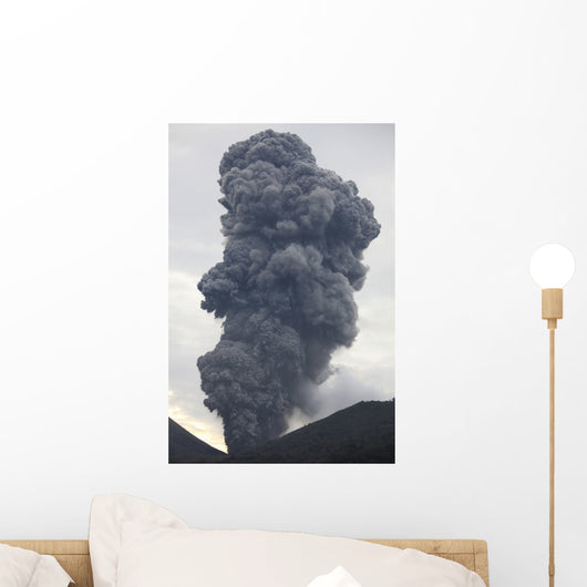 Ash Cloud Rising from Wall Decal Design 23