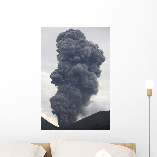 Ash Cloud Rising from Wall Decal Design 23