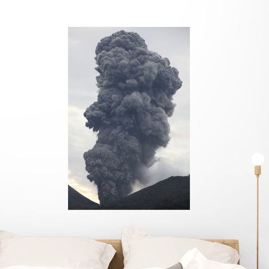 Ash Cloud Rising from Wall Decal Design 23