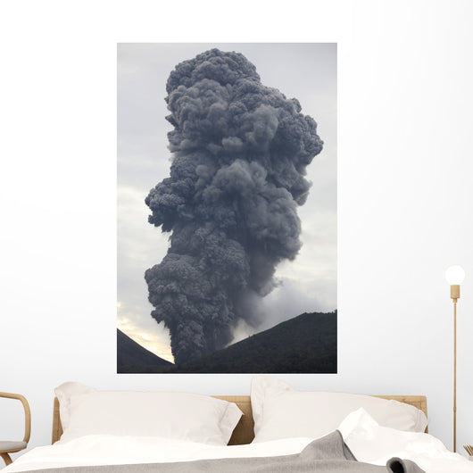 Ash Cloud Rising from Wall Decal Design 23