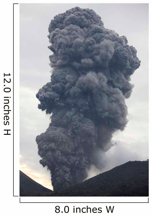 Ash Cloud Rising from Wall Decal Design 23