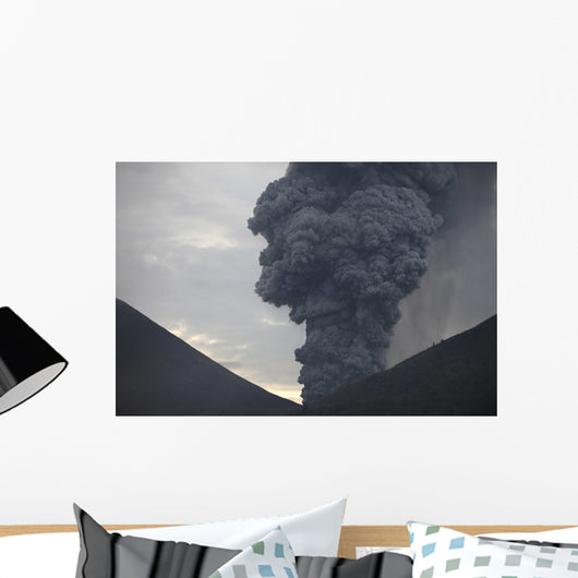 Ash Cloud Rising from Wall Decal Design 22