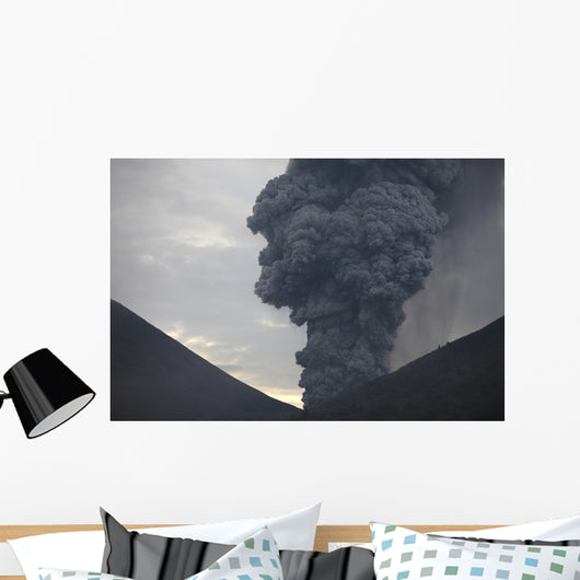 Ash Cloud Rising from Wall Decal Design 22