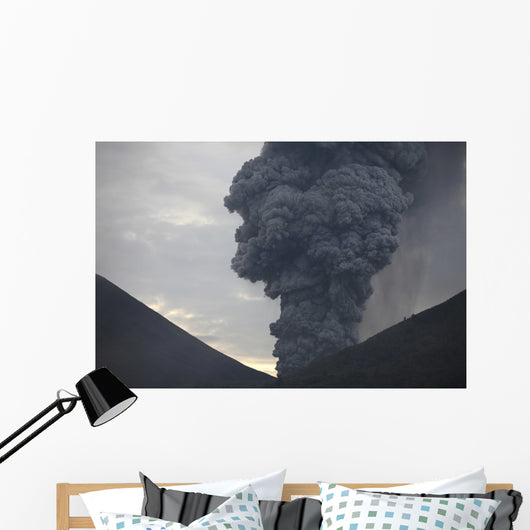 Ash Cloud Rising from Wall Decal Design 22