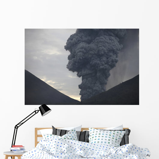Ash Cloud Rising from Wall Decal Design 22