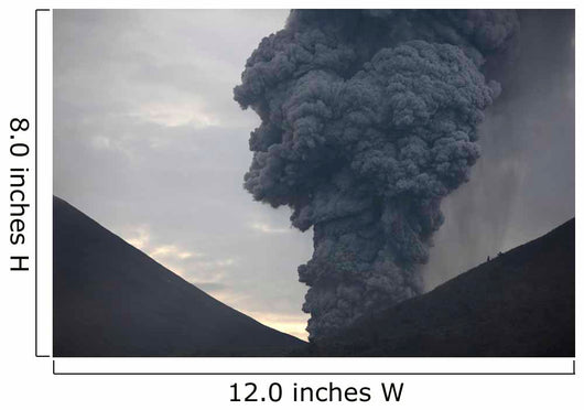 Ash Cloud Rising from Wall Decal Design 22